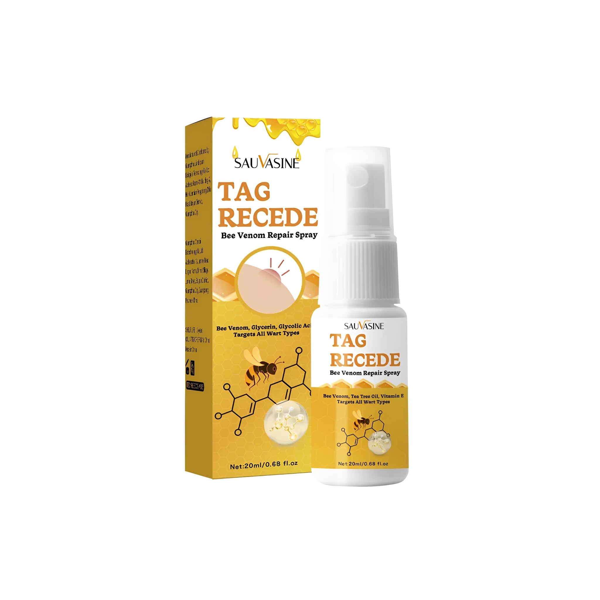 20 ml Bee Wart Removal Spray bottle for skin tags, moles and bumps.