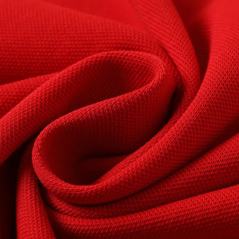 Mercerised cotton embroidered polo short sleeve T-shirt in a range of colours for summer