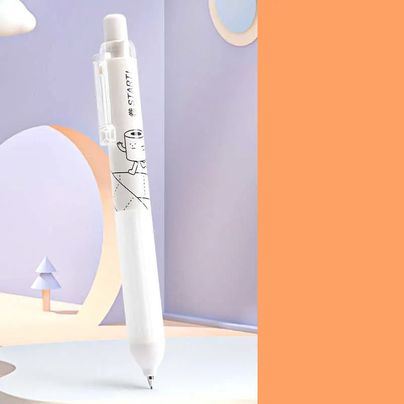 0.5mm automatic pencil with cloud grip plastic holder in white or black minimalist style