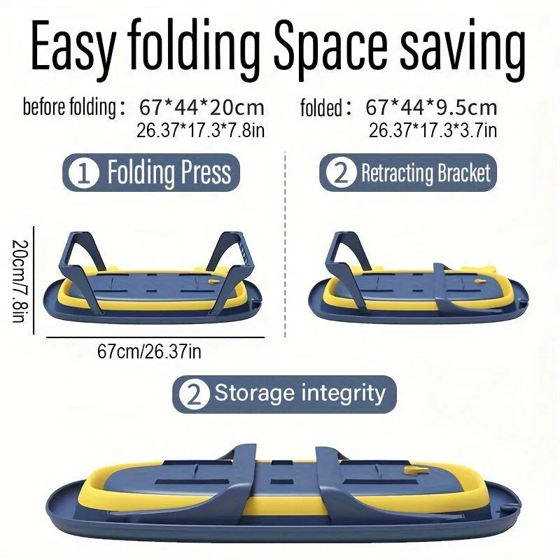 Foldable portable pet bathing tub for small dogs and cats in blue and orange colours