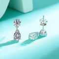 925 sterling silver geometric water drop moissanite stud earrings with round stones in gold or silver colour