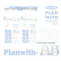 Oblique angle artsy ins style salt series student draft notebook in A5 or B5 size with white or blue plaid cover