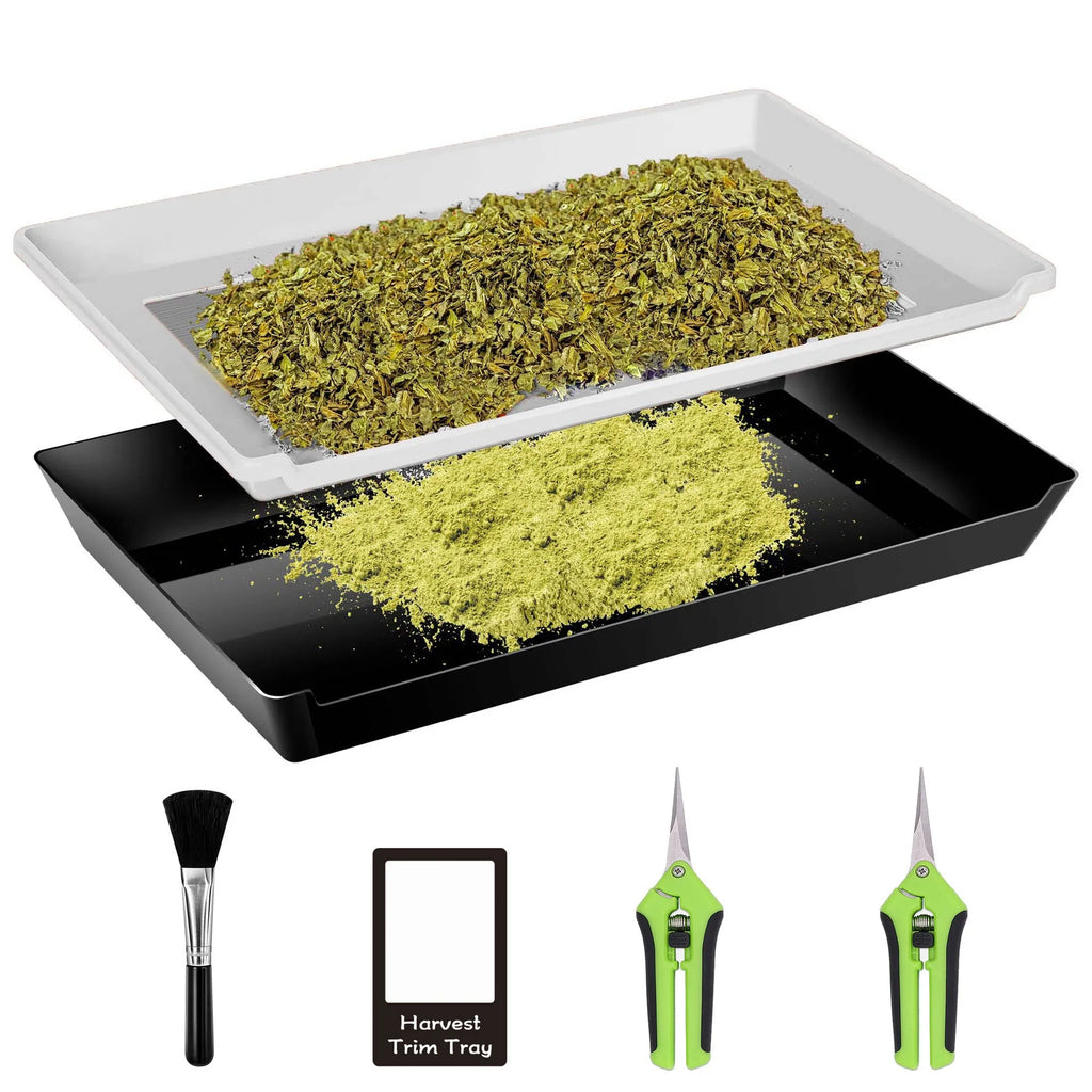 Garden Special shallow cut flower plate pollen tray in white plastic and stainless steel for farm use