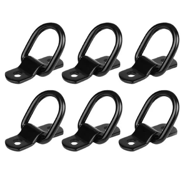 Galvanised black carbon steel floor hook with pull ring for truck cargo tie-down