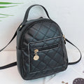 Girls' Korean style embroidered hard square backpack in PU material measuring 16x7x19cm