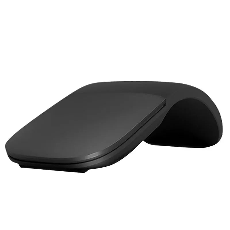 Folding Bluetooth 4.0 wireless mouse shown in compact travel position measuring 131.2x55x14.5mm