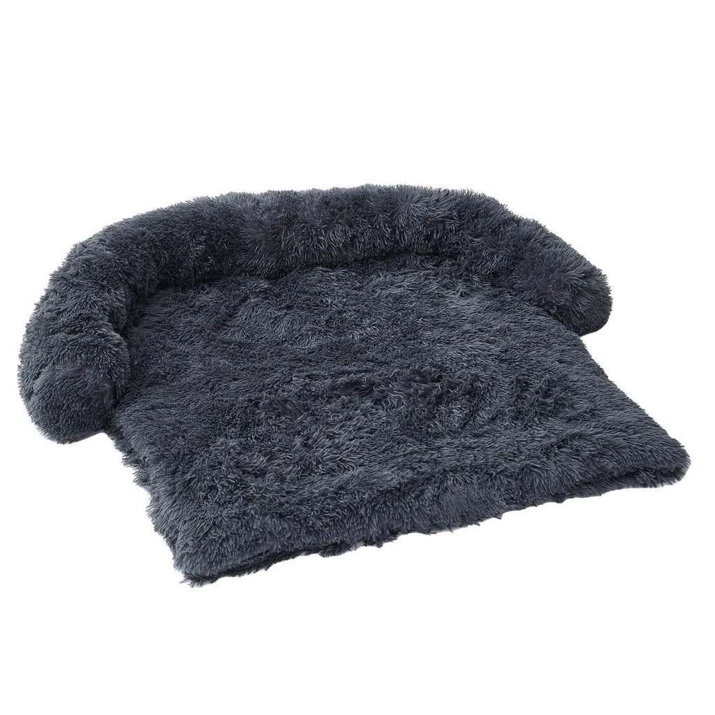 Cloth pet sofa blanket nest mat in dark gray with tie dye pattern, removable and washable, for dogs