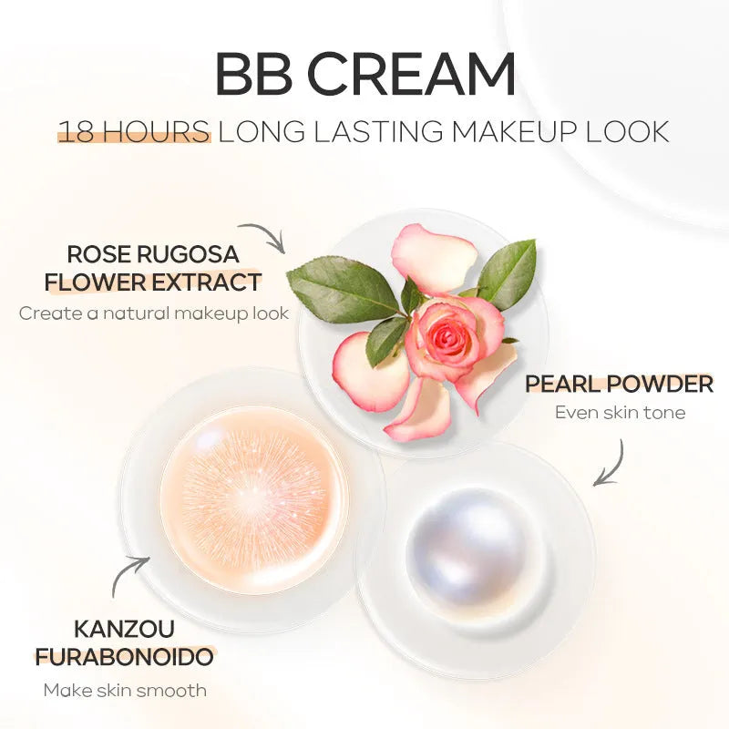 30ml tube of natural BB cream showing nine shade options from ivory white to brown