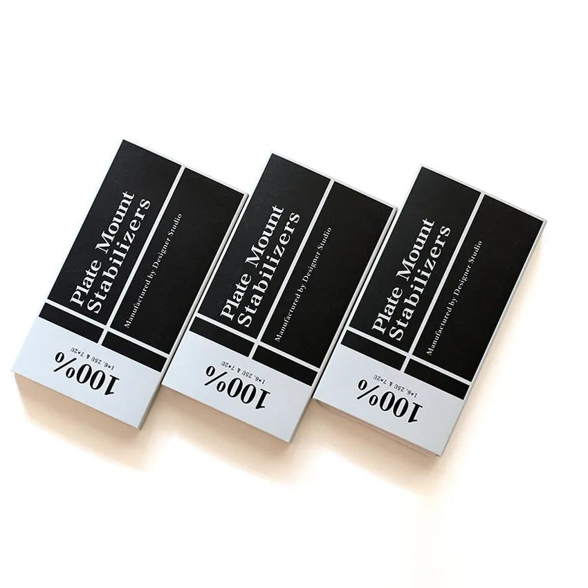 Keyboard stabiliser accessories set showing Black and Milky White components for 6.25U and 7U spacebar mechanical keyboards