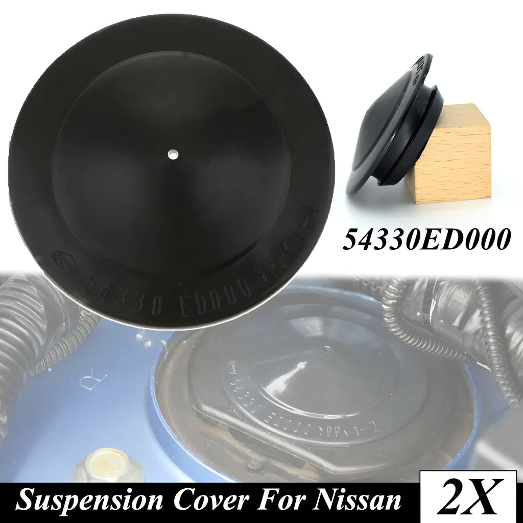 Nissan shock-absorbing trim cover top rubber decompression dust-proof cover 54330-ED000 black plastic for Versa Tiida Latio C11 2007-2011 14 grams 1pc 2pcs option