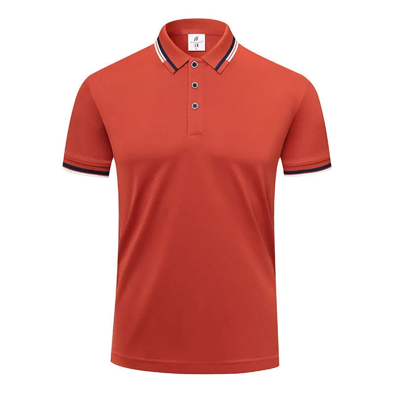 190g ice cotton lapel short sleeve top in bean green colour, front view, casual wear