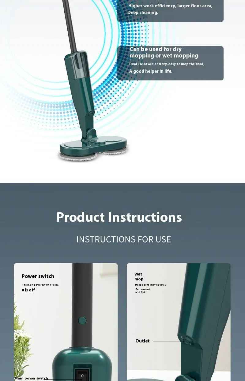 Lazy wireless sweeping and mopping all-in-one machine in S5 Green colour with USB charging port visible