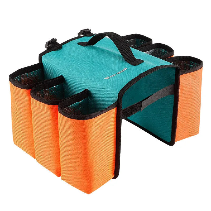 Bicycle double-sided drink bag in black with 2 litre capacity and waterproof 600D PVC construction