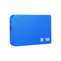USB 3.0 external solid state drive with metal case in black, blue, red, or silver.