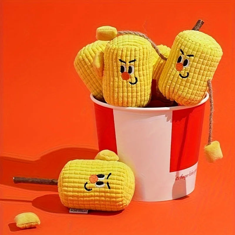 Corn Cob polio wood cat dental chew toy with catnip, showing Boxer and Coach style options.