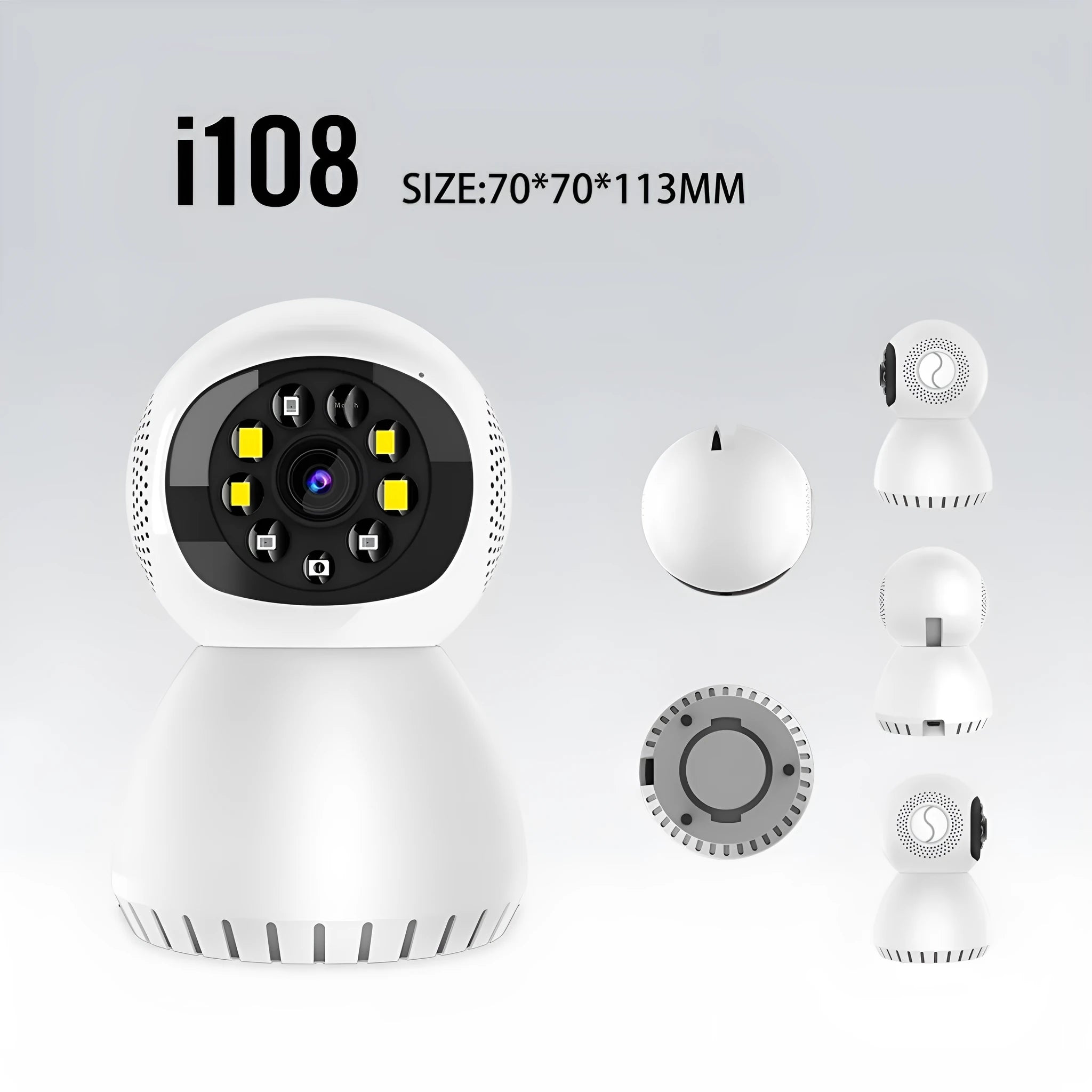 1080p dual-frequency wireless security camera with 12mm lens and compact ABS housing