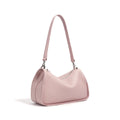 Women's first layer cowhide crossbody bag in pillow shape with double strap 23cm length milkshake white and brown
