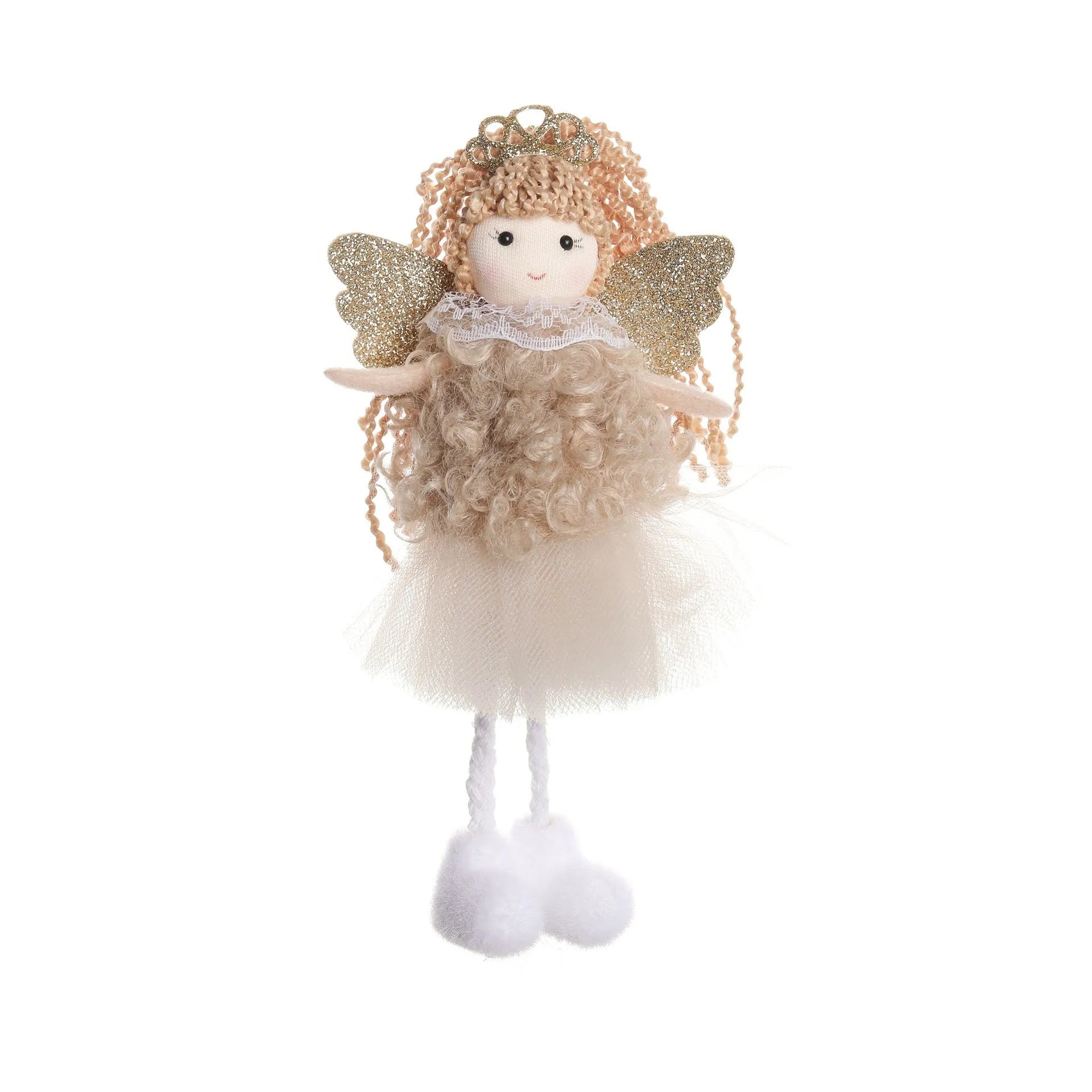 Cloth Christmas angel girl pendant hair accessory for high ponytails in three colour variations