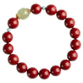 Cinnabar Hetian Jade beads bracelet with elliptical geometric shape in purple gold sand colour