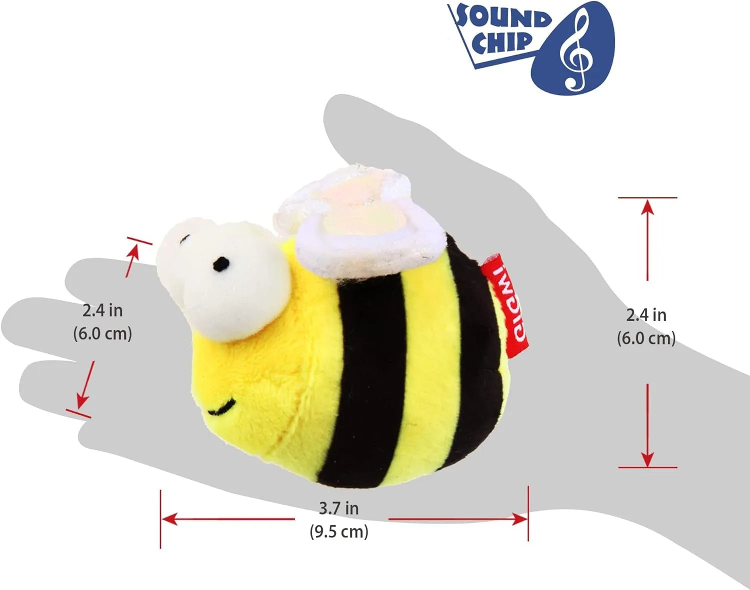 Yellow bee-shaped electronic cat toy with flannelette fabric on wooden surface