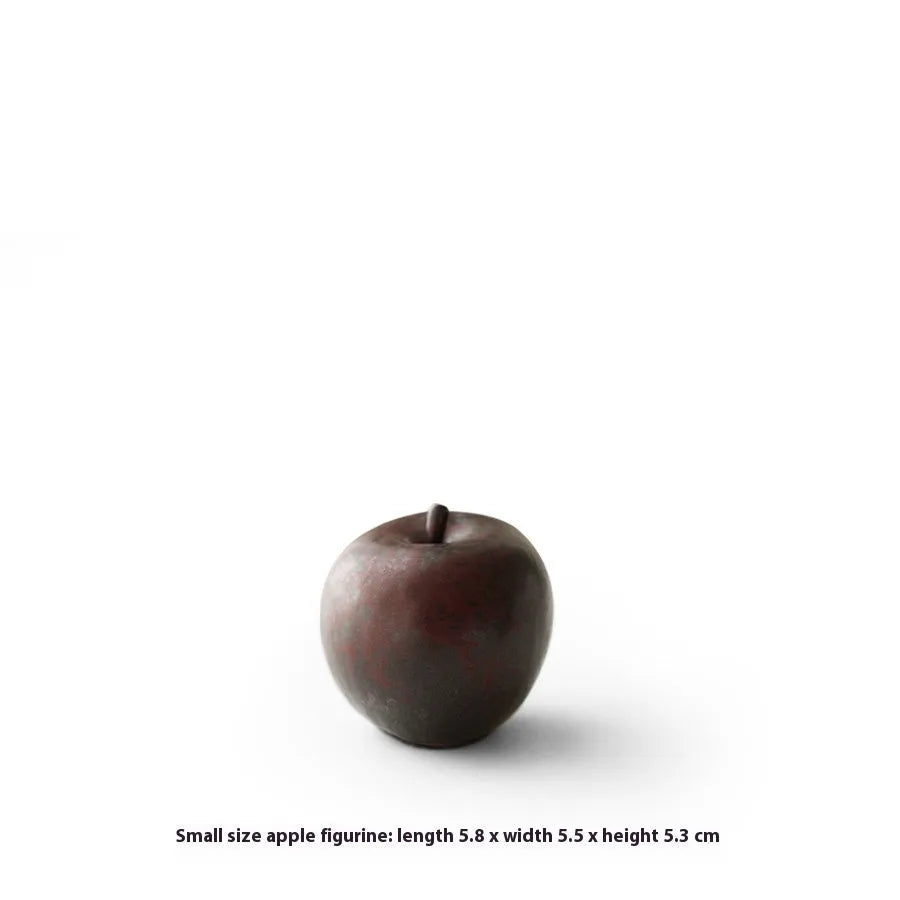 Retro Chinese-style ceramic apple desktop ornament in large and small size options.