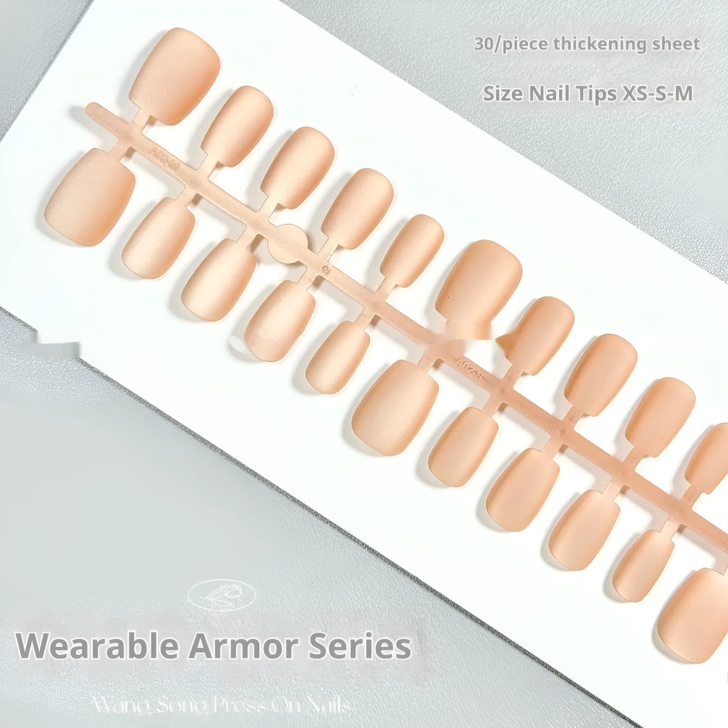 Frosted velvet Cat's Eye false nails with aurora armour design in short ladder XS, S, M sizes