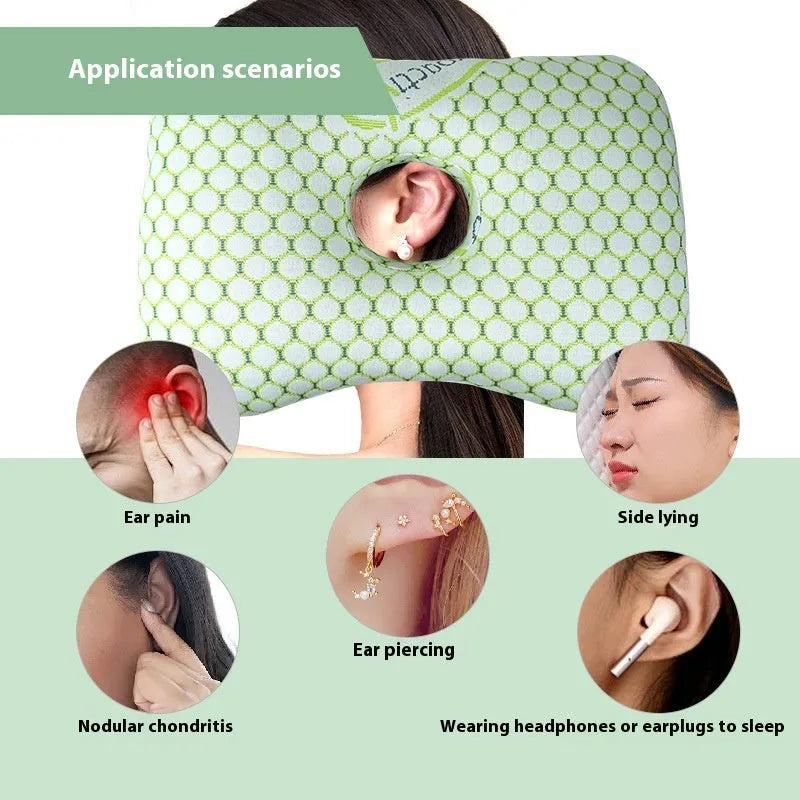 Beauty salon single hole ear pillow with polyester fibre filling in new Chinese style, 39cm by 28cm dimensions