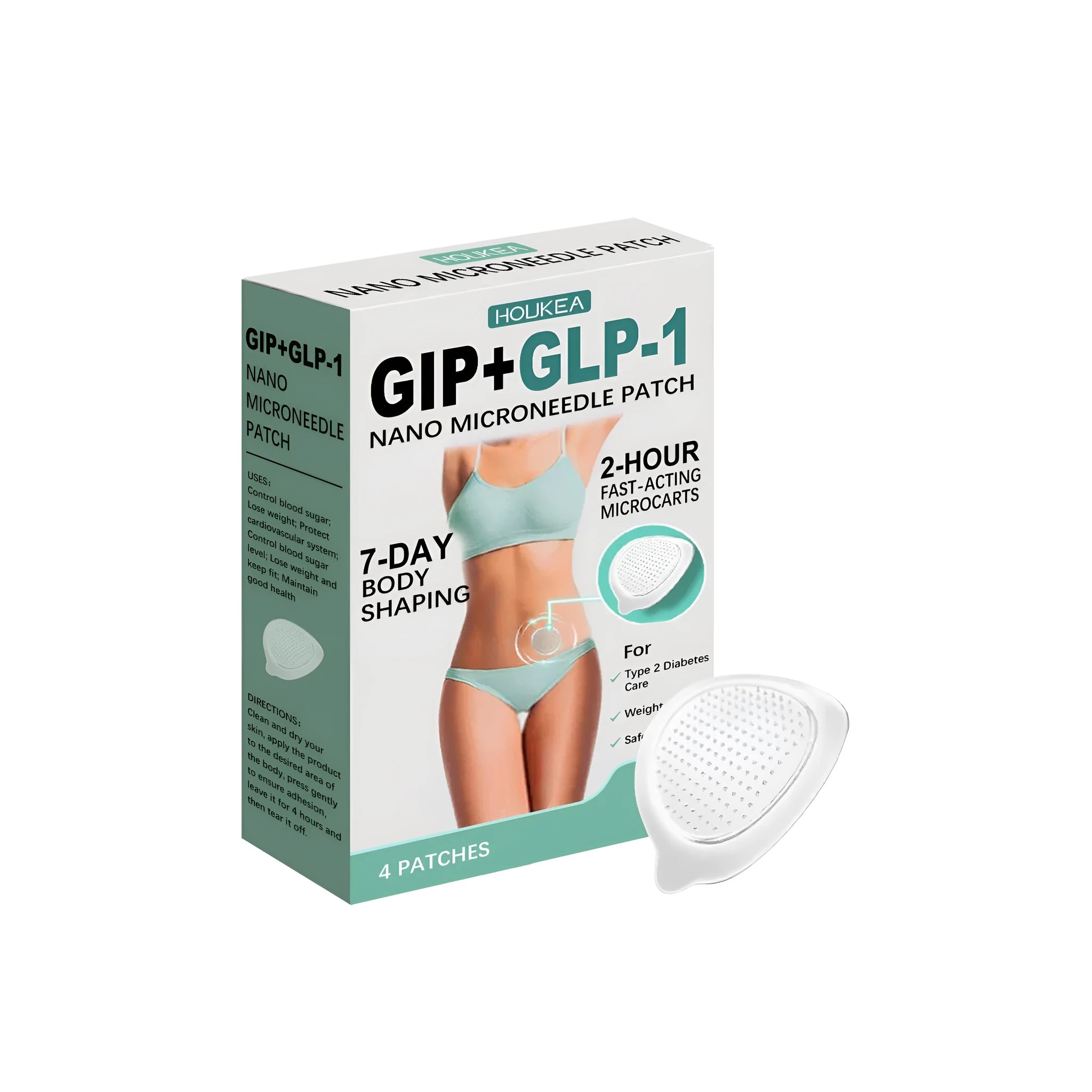 Four nano microneedle patches for skincare with acetyl hexapeptide-8