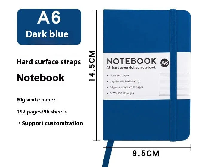 A5 soft skin-feel PU leather diary with strap closure and horizontal ruled pages in multiple colour options