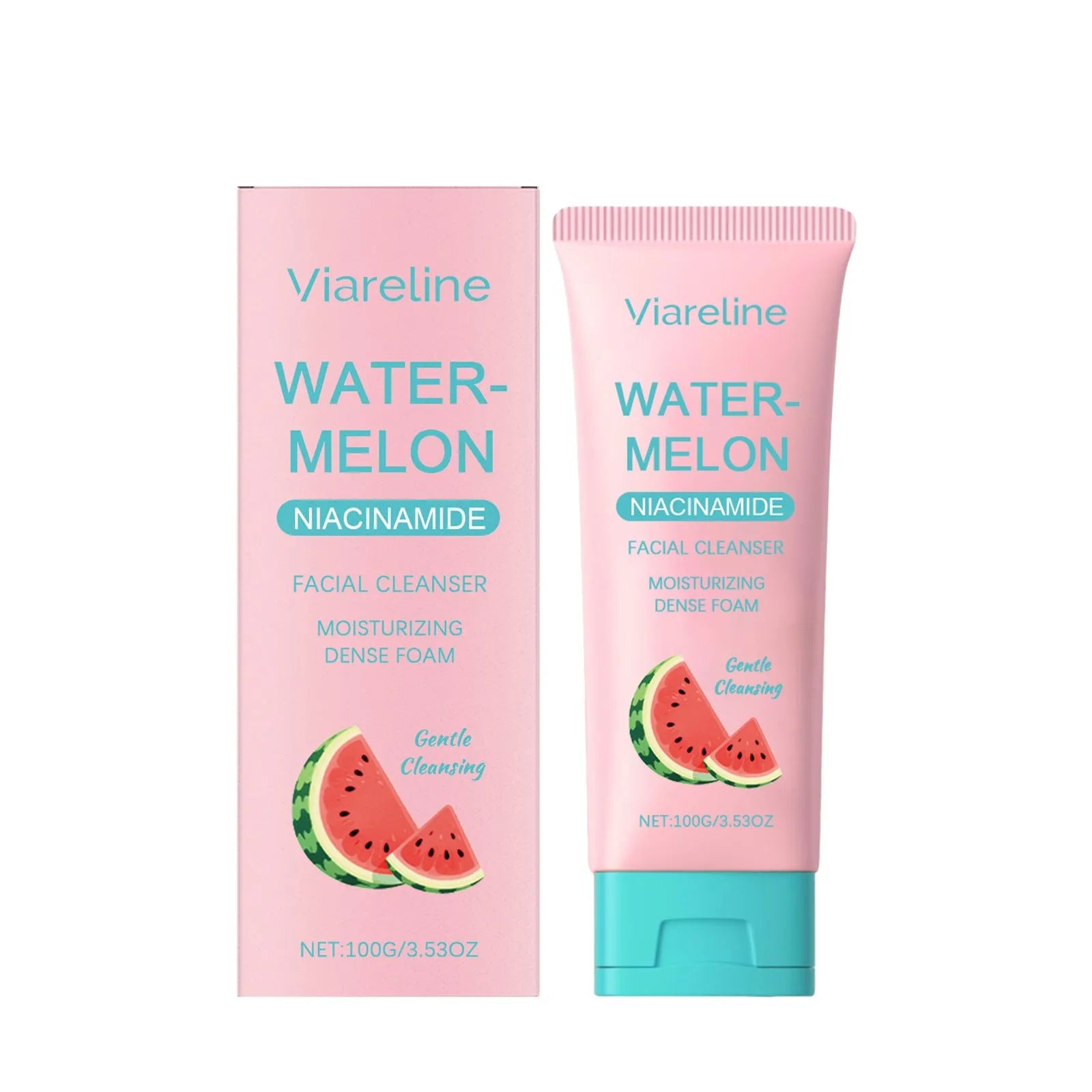 Watermelon Foam Facial Cleanser 100g tube for acne care, plastic packaging 4.6x4.6x14.6cm