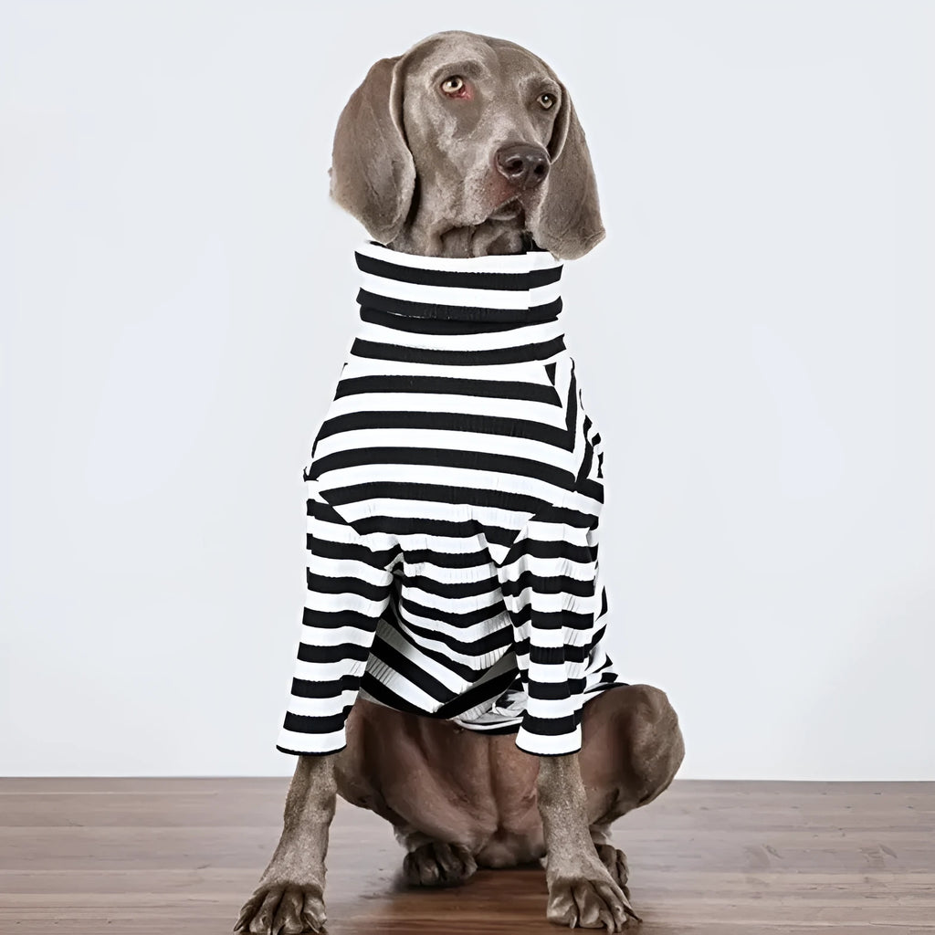 Black and white thin polyester inner layer clothing for large dogs