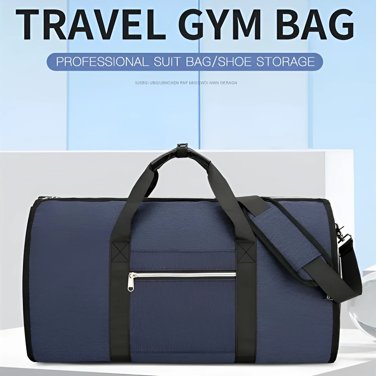 Oxford cloth sports bag with dry wet separation compartments in grey colour option