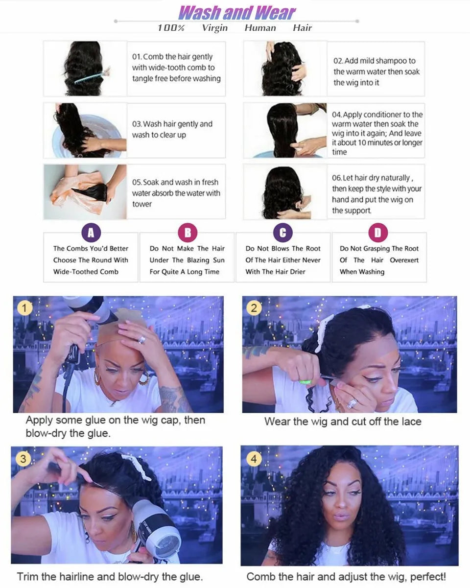 Body wave human hair lace front wig with 13x4 frontal on a wig stand.
