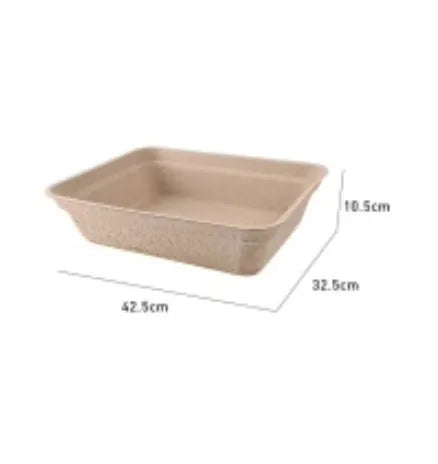 Brown disposable biodegradable cat litter box with waterproof design in three size options