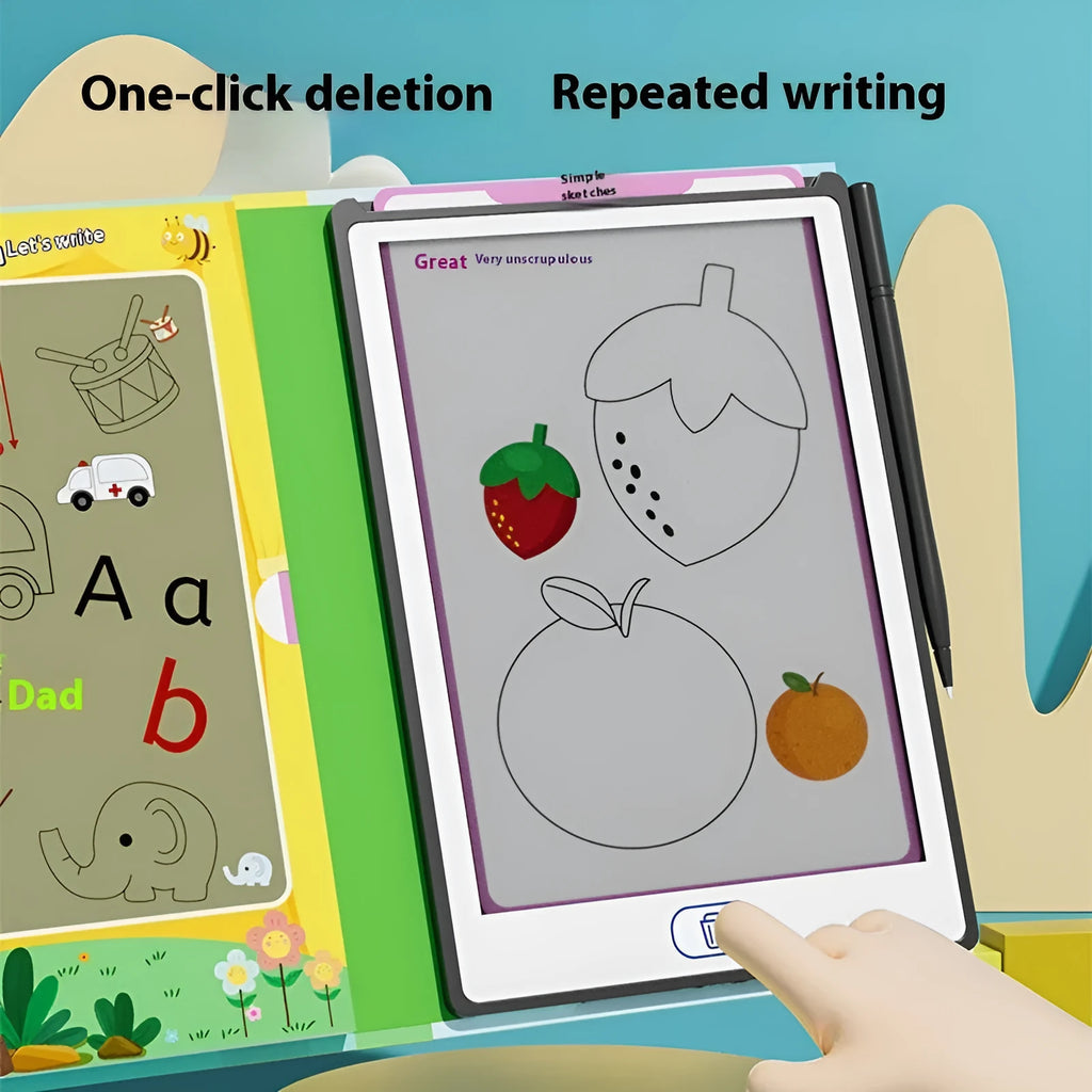 85-inch transparent LCD handwriting board with copy pen on table