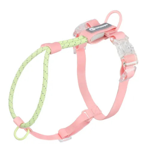 Solid colour PVC dog leash with hand-holding rope in crimson purple yellow or taoyao green