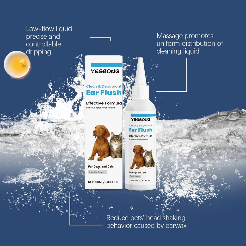 100ml cat and dog veterinary formula ear cleaner bottle for gentle earwax removal