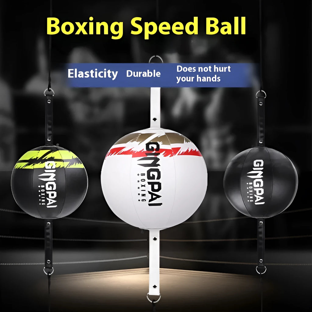 Black hanging boxing speed ball made from PU material for reaction training