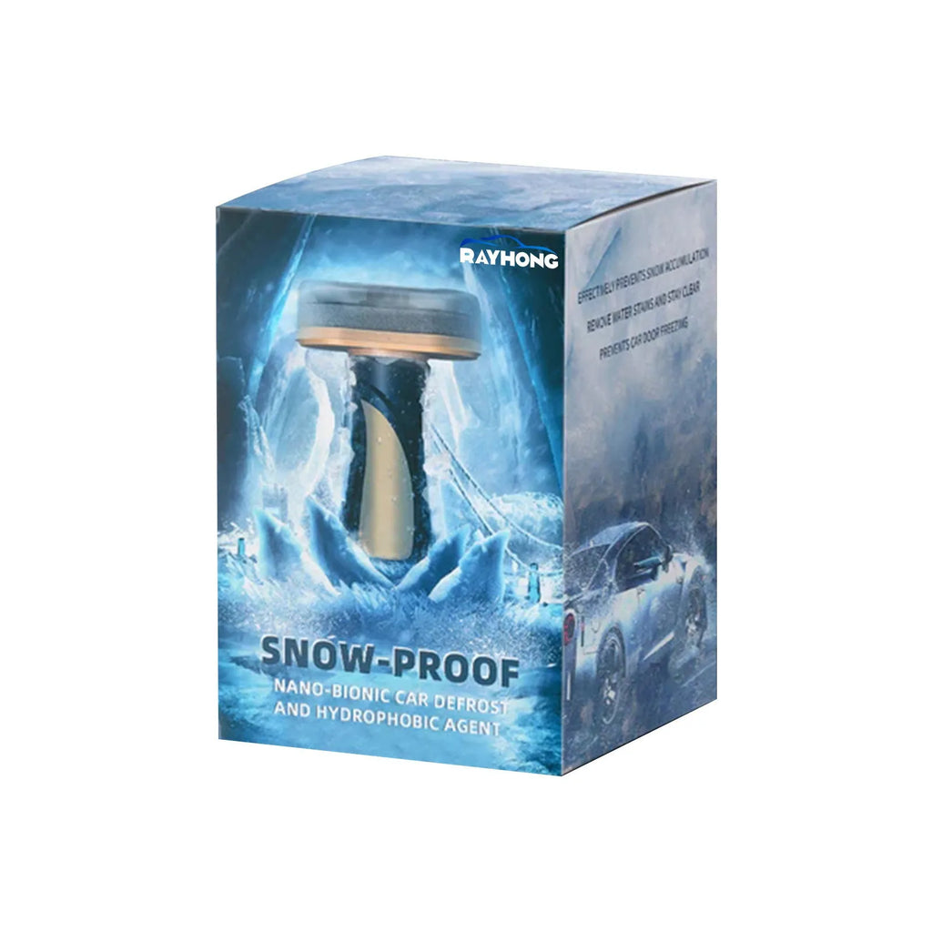 Compact car snow brush with hydrophobic nano coating measuring 5x9x14cm