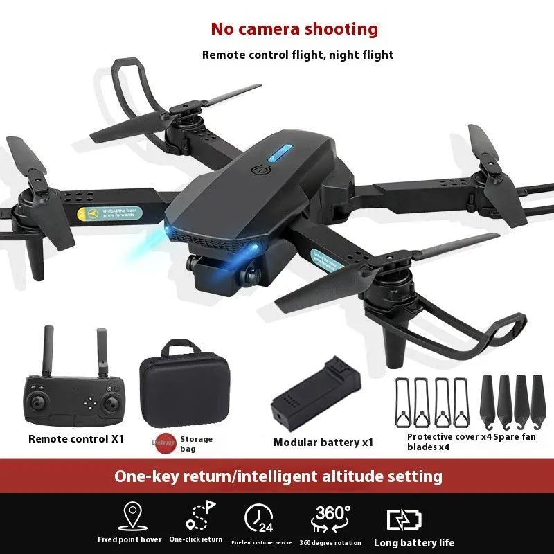 S138 black carbon fibre folding drone with dual cameras for obstacle avoidance aerial photography.
