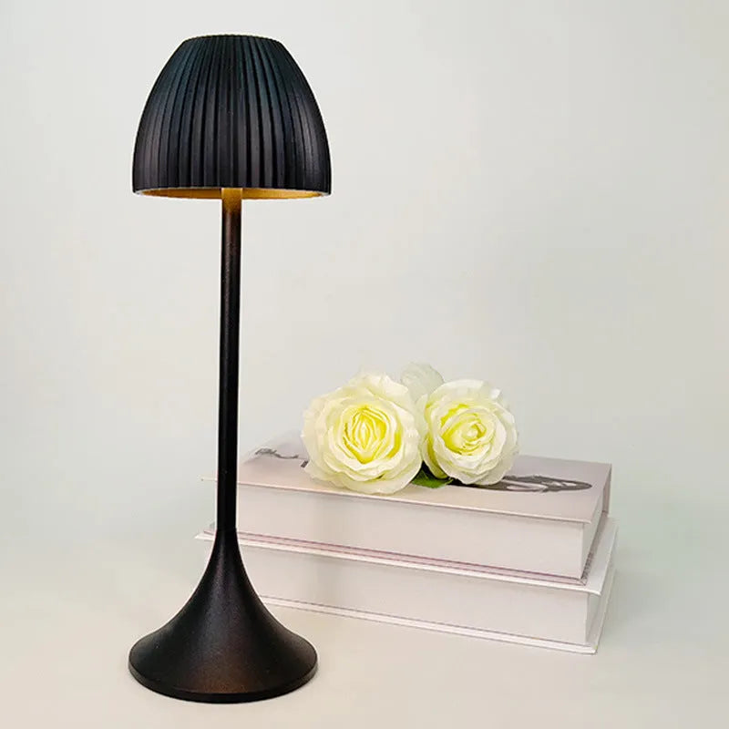 Small dimmable night lamp with Ins pattern in black or white thin round base for bedroom and dining room