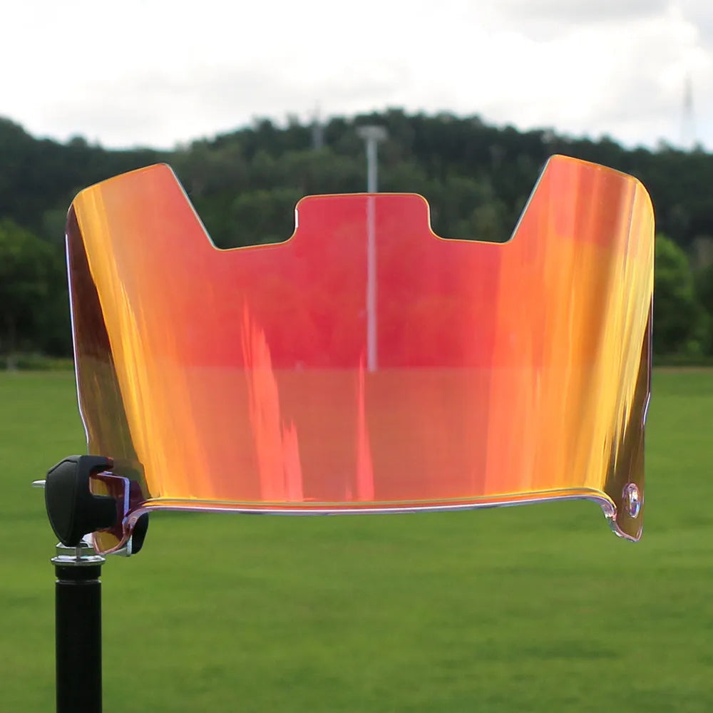 American style multicolor rugby helmet goggles showing tool-free attachment system