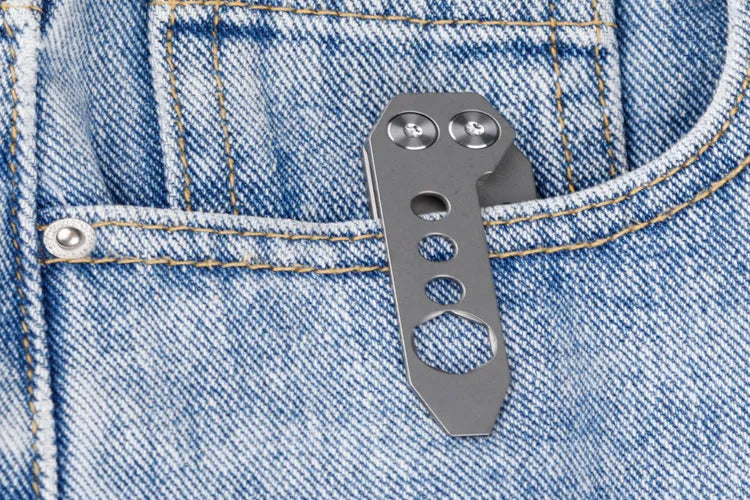 TC4 titanium alloy multi-function crowbar screwdriver tool with bottle opener and glass breaker.