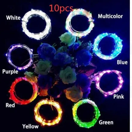 Flexible silver wire LED string lights with cork stopper for wine bottle decoration