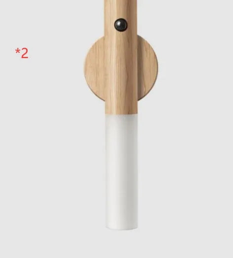 Smart sensor LED desk lamp with solid wood base and organic glass shade in coffee colour
