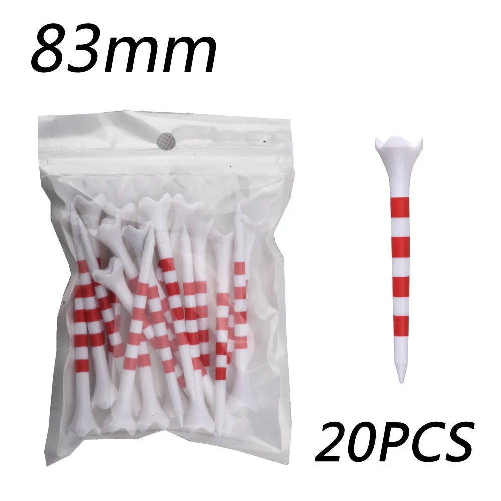 Plastic golf tee with spike stripe print in 70mm or 83mm size for golf practice