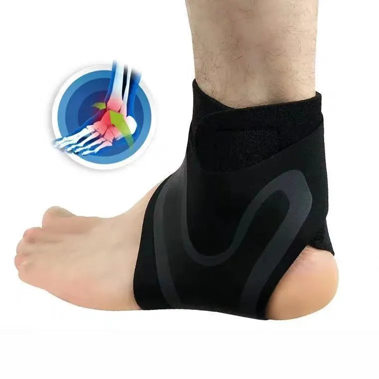 Ankle support brace for sports injury recovery showing left and right versions in three sizes