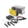 Household DC 220V welding machine with inverter technology and complete accessory set including tongs, clamps and face shield
