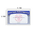 Transparent PVC social security card holder showing card protection with 9.7x5.9cm dimensions