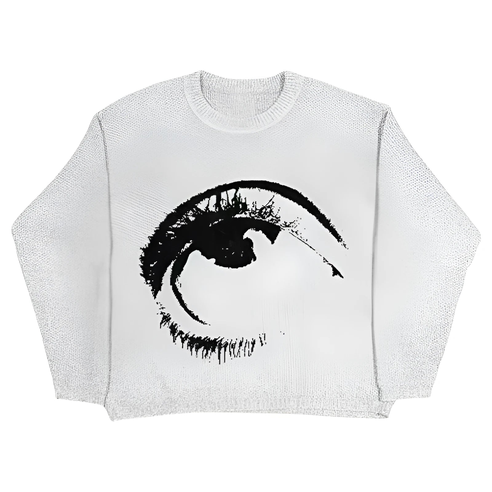 Men's punk hip hop style cotton sweater pullover in organic fabric showing round neck design